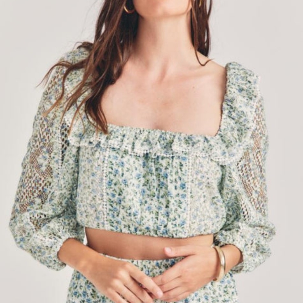 House of Harlow 1960 - Lace Floral Blouse - Size L